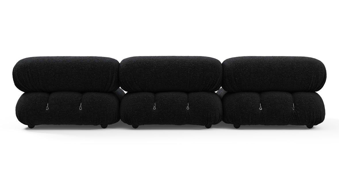 Bellini Sofa - Mario Bellini Three Seater Sofa, Black Boucle