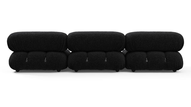 Bellini Sofa - Mario Bellini Three Seater Sofa, Black Boucle