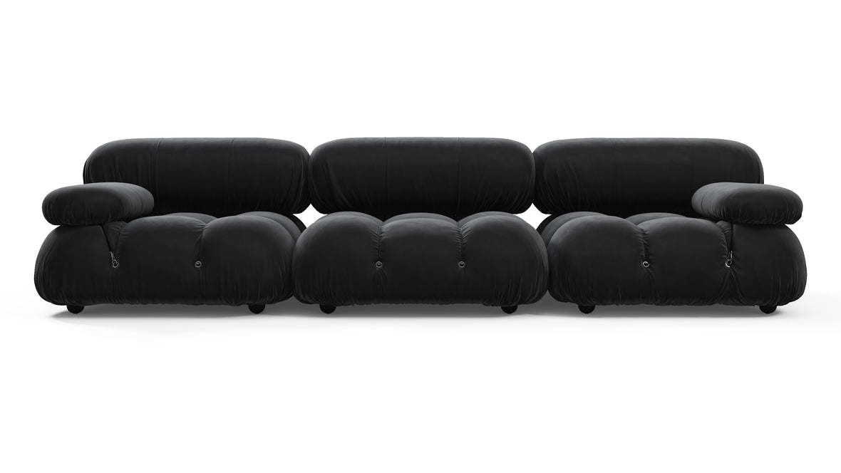 Bellini Sofa - Mario Bellini Three Seater Sofa, Black Velvet