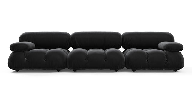 Bellini Sofa - Mario Bellini Three Seater Sofa, Black Velvet