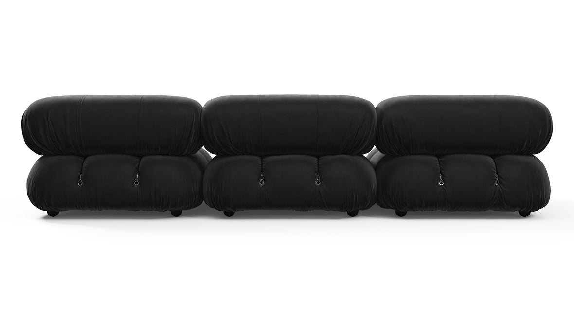 Bellini Sofa - Mario Bellini Three Seater Sofa, Black Velvet