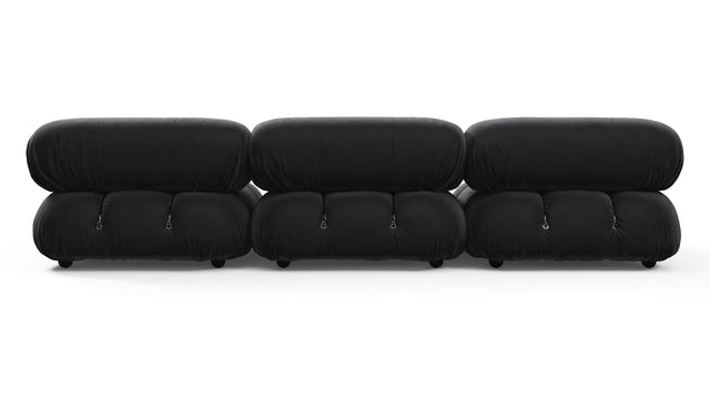 Bellini Sofa - Mario Bellini Three Seater Sofa, Black Velvet