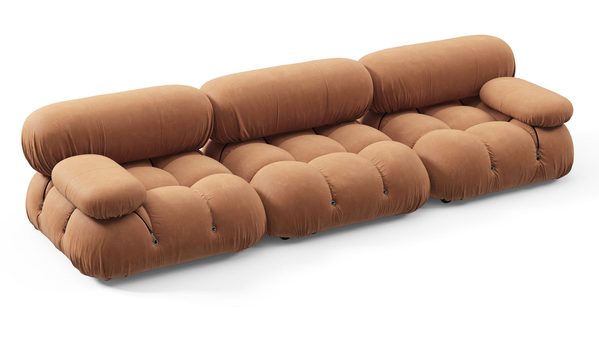 Bellini Sofa - Mario Bellini Three Seater Sofa, Tan Vegan Leather