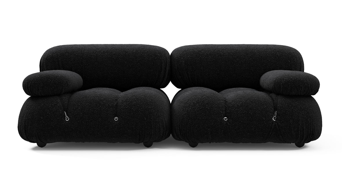 Bellini Sofa - Mario Bellini Two Seater Sofa, Black Boucle