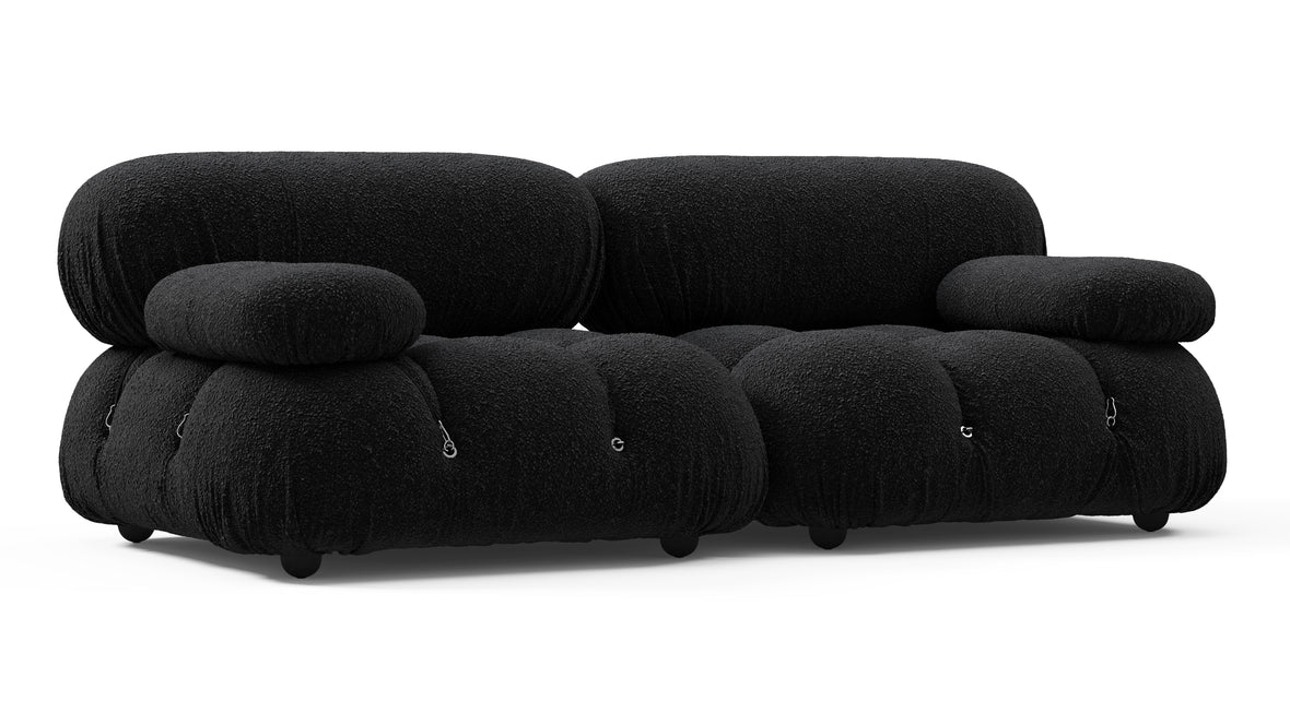 Bellini Sofa - Mario Bellini Two Seater Sofa, Black Boucle