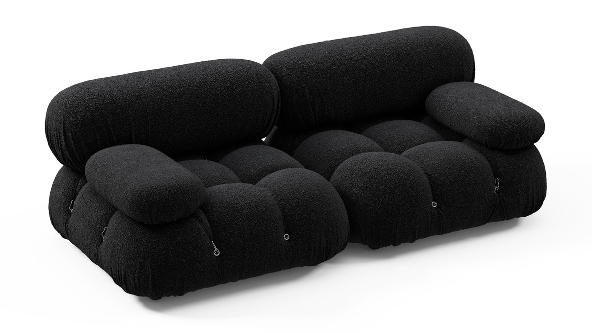 Bellini Sofa - Mario Bellini Two Seater Sofa, Black Boucle