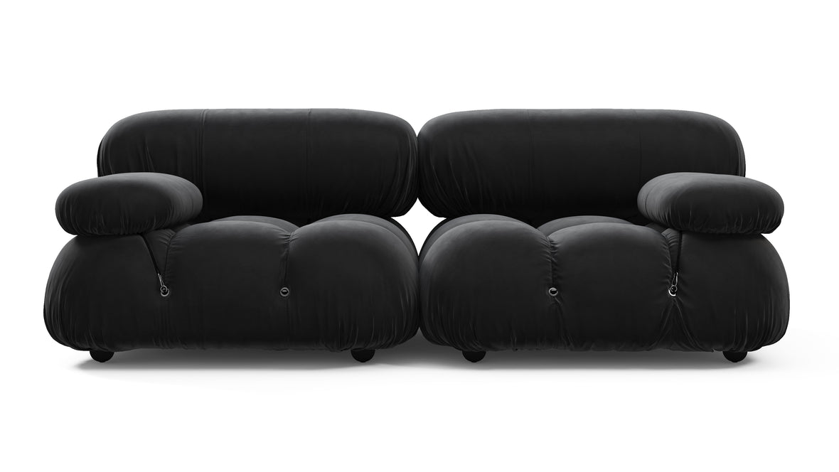 Bellini Sofa - Mario Bellini Two Seater Sofa, Black Velvet