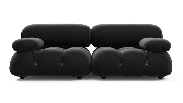Bellini Sofa - Mario Bellini Two Seater Sofa, Black Velvet