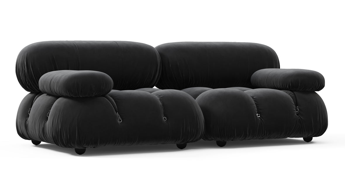 Bellini Sofa - Mario Bellini Two Seater Sofa, Black Velvet