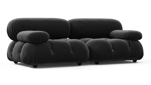 Bellini Sofa - Mario Bellini Two Seater Sofa, Black Velvet
