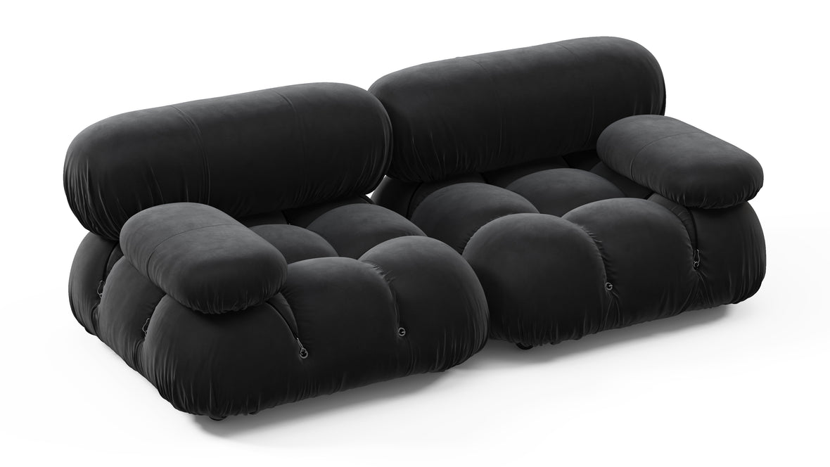 Bellini Sofa - Mario Bellini Two Seater Sofa, Black Velvet