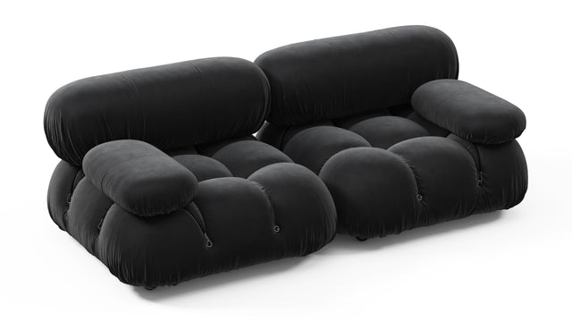 Bellini Sofa - Mario Bellini Two Seater Sofa, Black Velvet