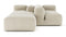 Le Mura - Le Mura Sectional Sofa, Dual Aspect, Left, Eggshell Vegan Suede