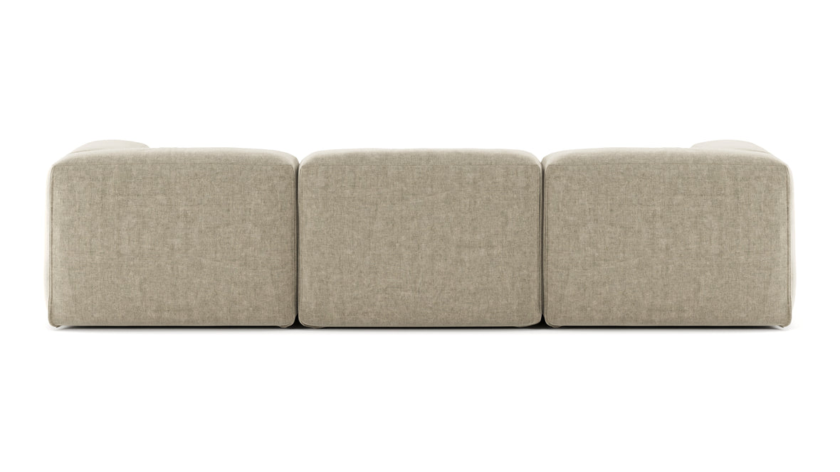 Le Mura - Le Mura Three Seater Sofa, Beige Gray Chenille