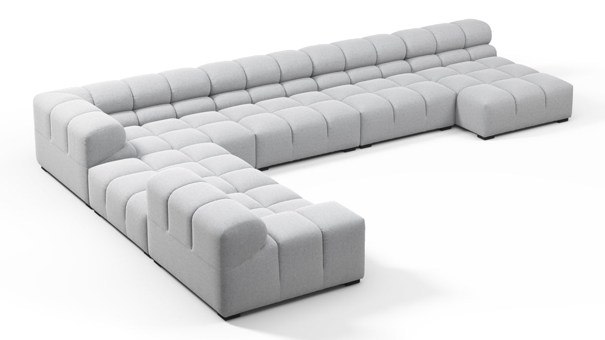 Tufty - Tufty Sectional, Extra Large Left Corner, Light Gray Wool