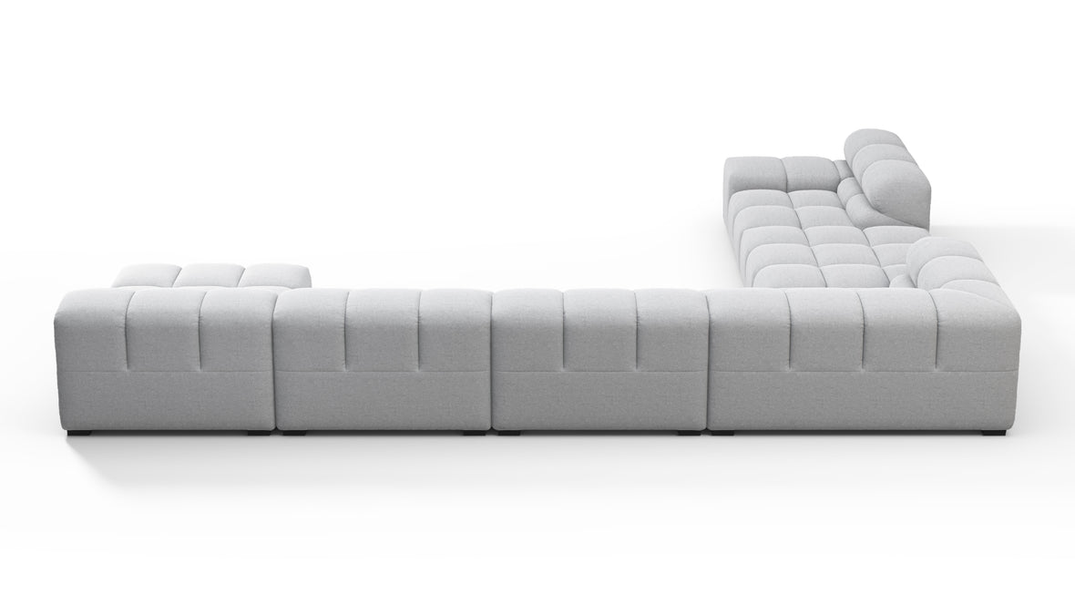 Tufty - Tufty Sectional, Extra Large Left Corner, Light Gray Wool