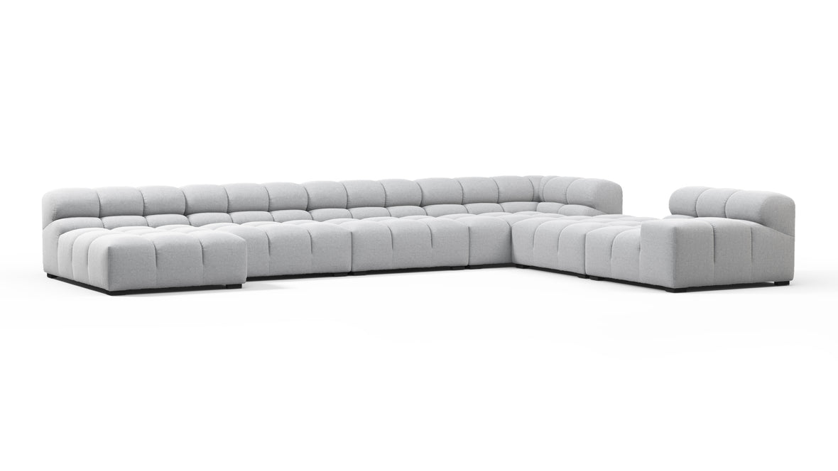 Tufty - Tufty Sectional, Extra Large Right Corner, Light Gray Wool