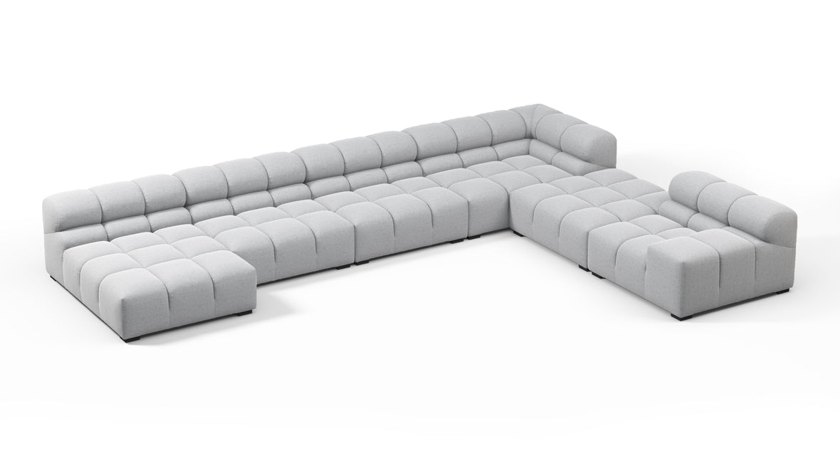 Tufty - Tufty Sectional, Extra Large Right Corner, Light Gray Wool