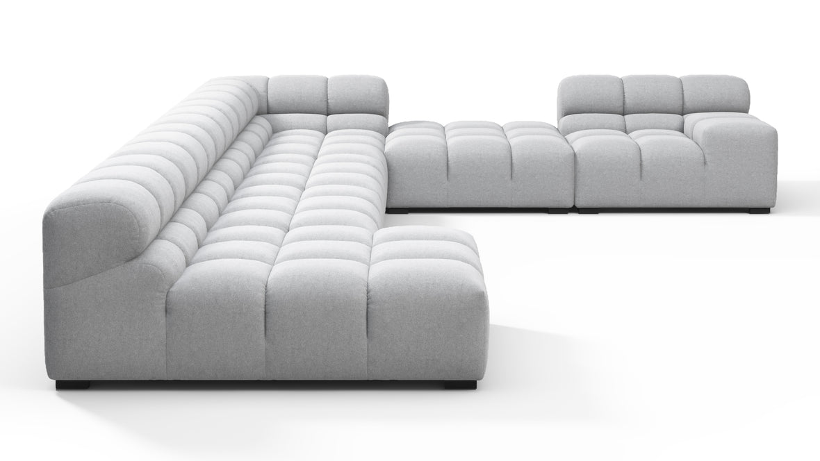 Tufty - Tufty Sectional, Extra Large Right Corner, Light Gray Wool