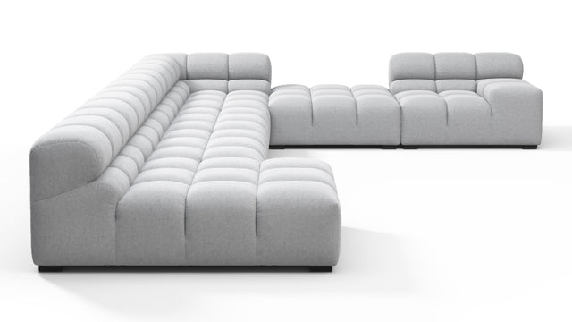 Tufty - Tufty Sectional, Extra Large Right Corner, Light Gray Wool