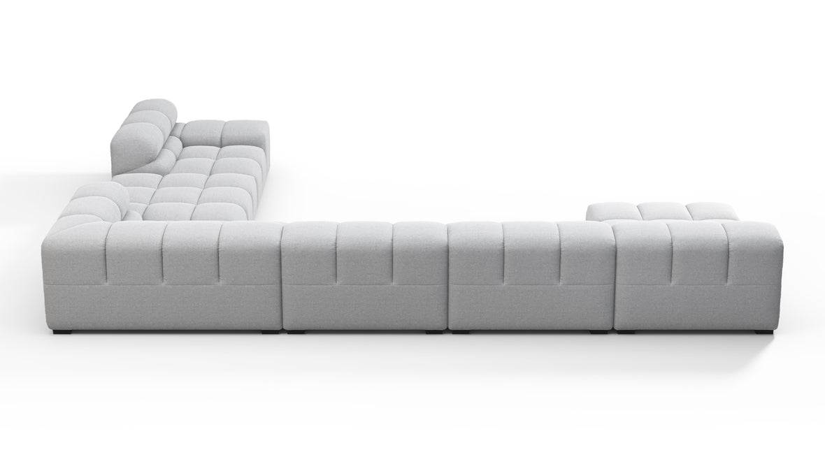 Tufty - Tufty Sectional, Extra Large Right Corner, Light Gray Wool