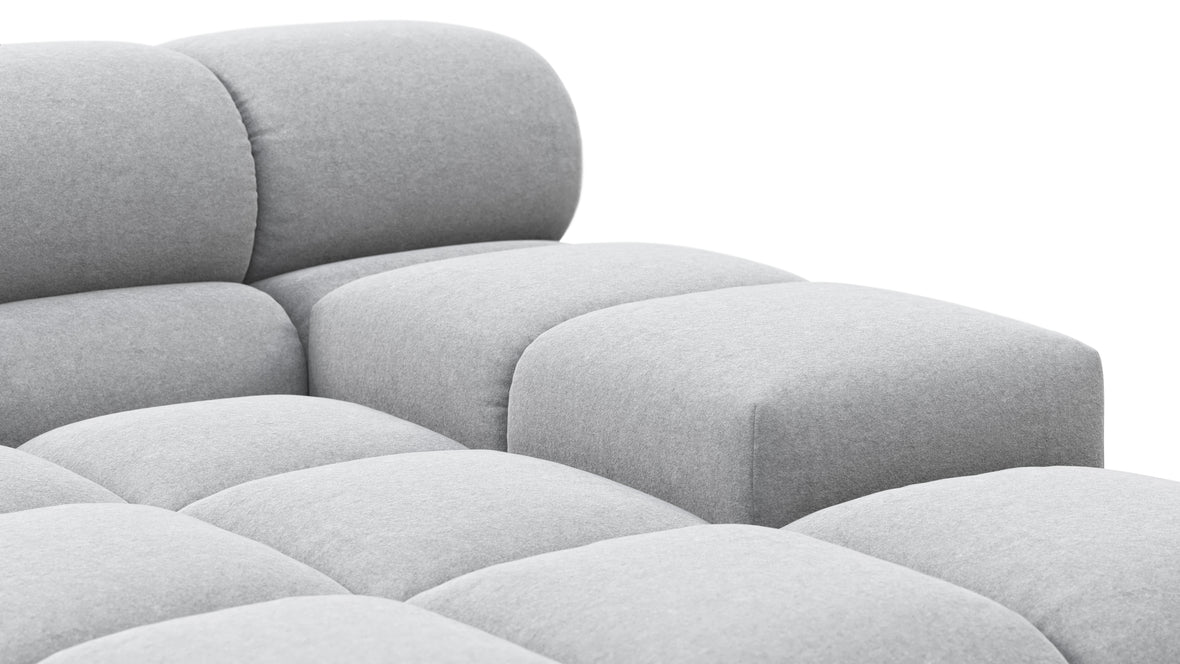 Tufty - Tufty Sectional, Extra Large Sofa, Light Gray Wool