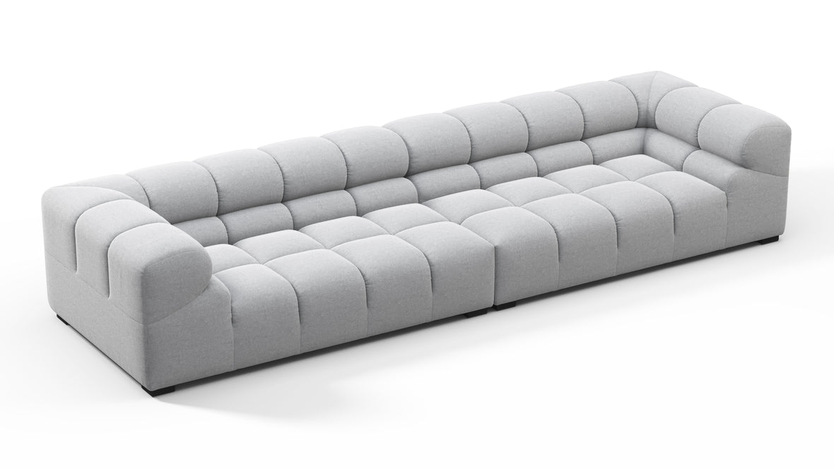 Tufty - Tufty Sectional, Extra Large Sofa, Light Gray Wool