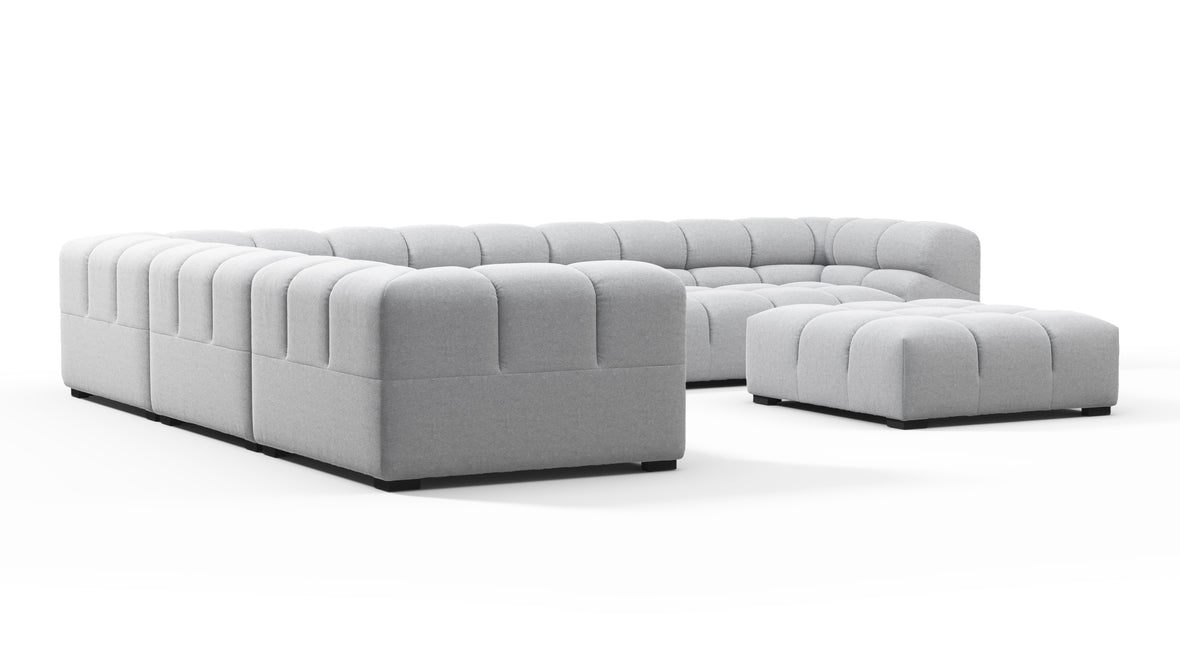 Tufty - Tufty Sectional, Large Left Corner, Light Gray Wool