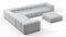 Tufty - Tufty Sectional, Large Left Corner, Light Gray Wool