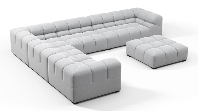 Tufty - Tufty Sectional, Large Left Corner, Light Gray Wool