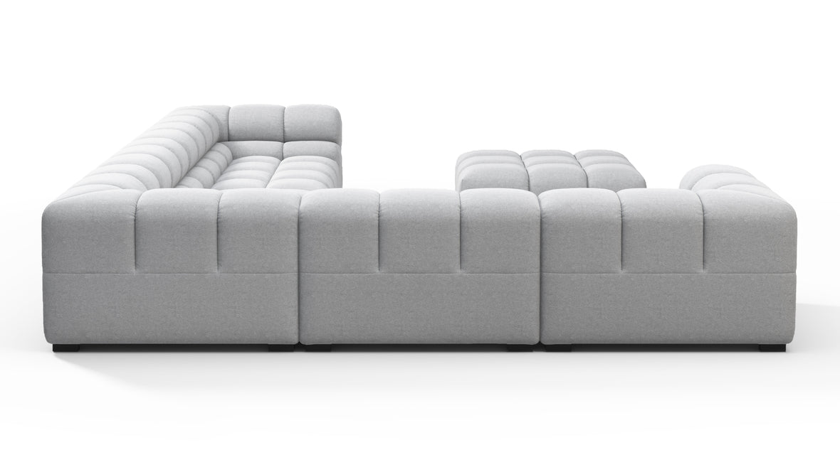Tufty - Tufty Sectional, Large Left Corner, Light Gray Wool