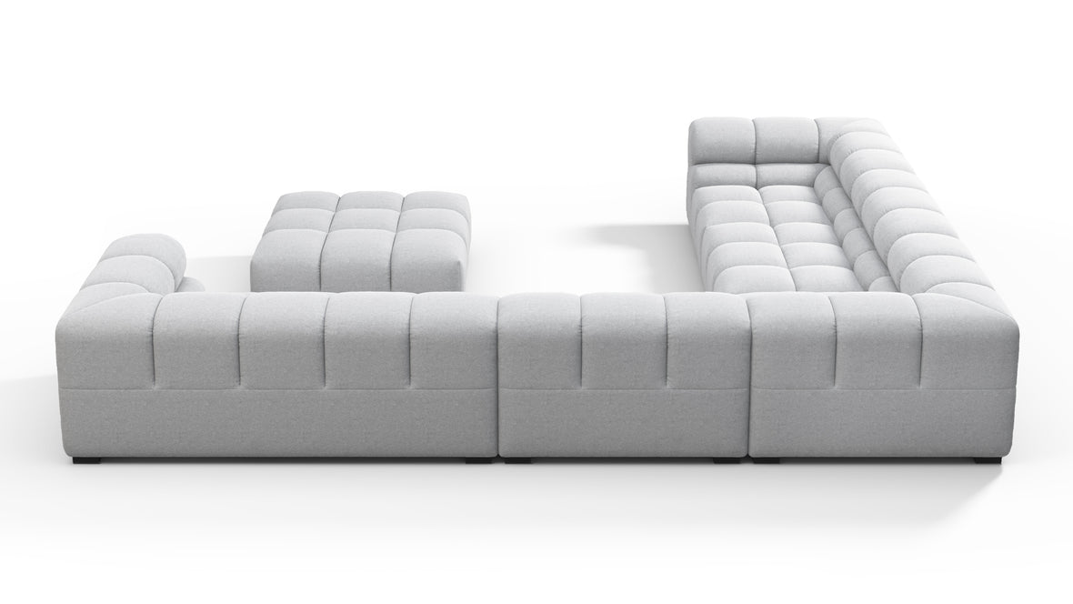 Tufty - Tufty Sectional, Large Left Corner, Light Gray Wool