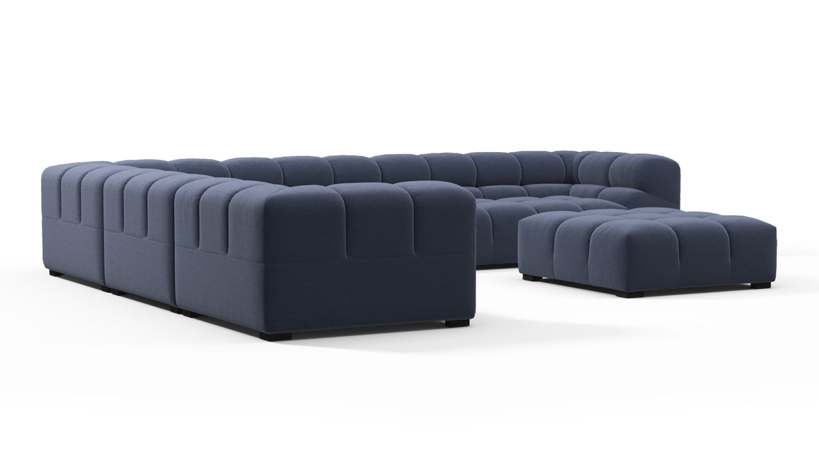 Tufty - Tufty Sectional, Large Left Corner, Royal Blue Wool