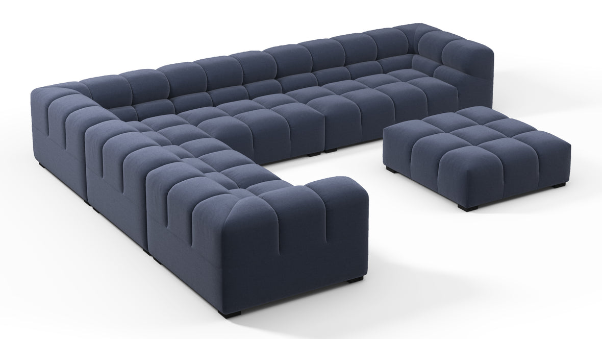 Tufty - Tufty Sectional, Large Left Corner, Royal Blue Wool