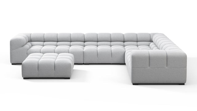 Tufty - Tufty Sectional, Large Right Corner, Light Gray Wool