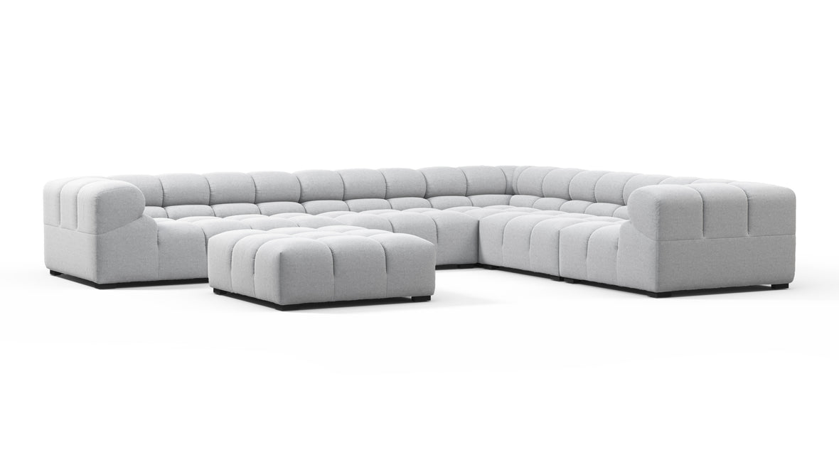 Tufty - Tufty Sectional, Large Right Corner, Light Gray Wool