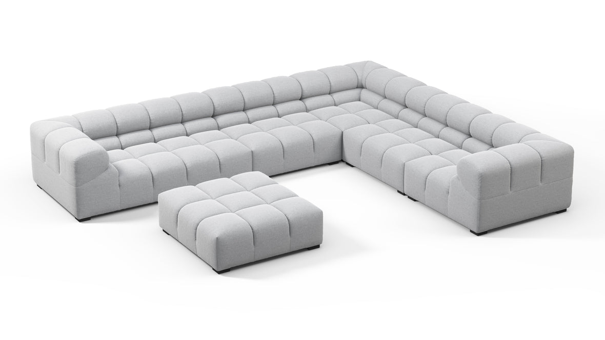 Tufty - Tufty Sectional, Large Right Corner, Light Gray Wool
