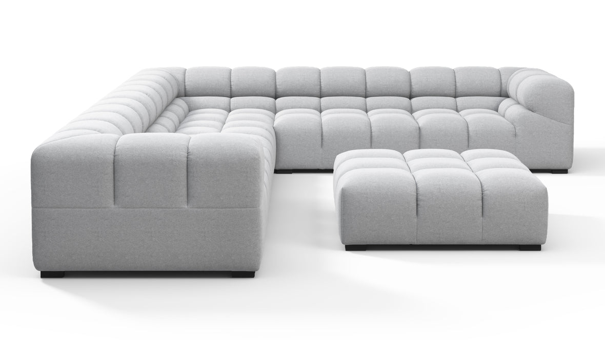 Tufty - Tufty Sectional, Large Right Corner, Light Gray Wool