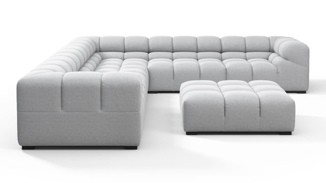 Tufty - Tufty Sectional, Large Right Corner, Light Gray Wool