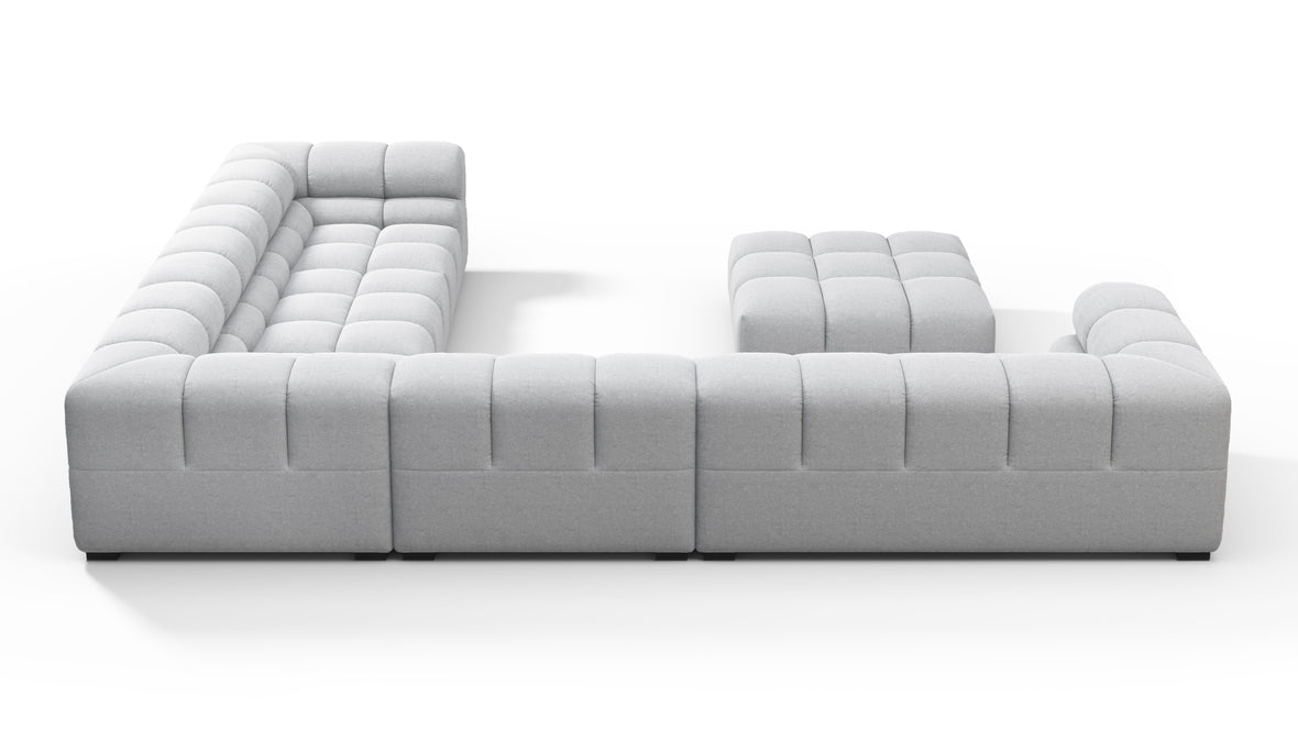 Tufty - Tufty Sectional, Large Right Corner, Light Gray Wool