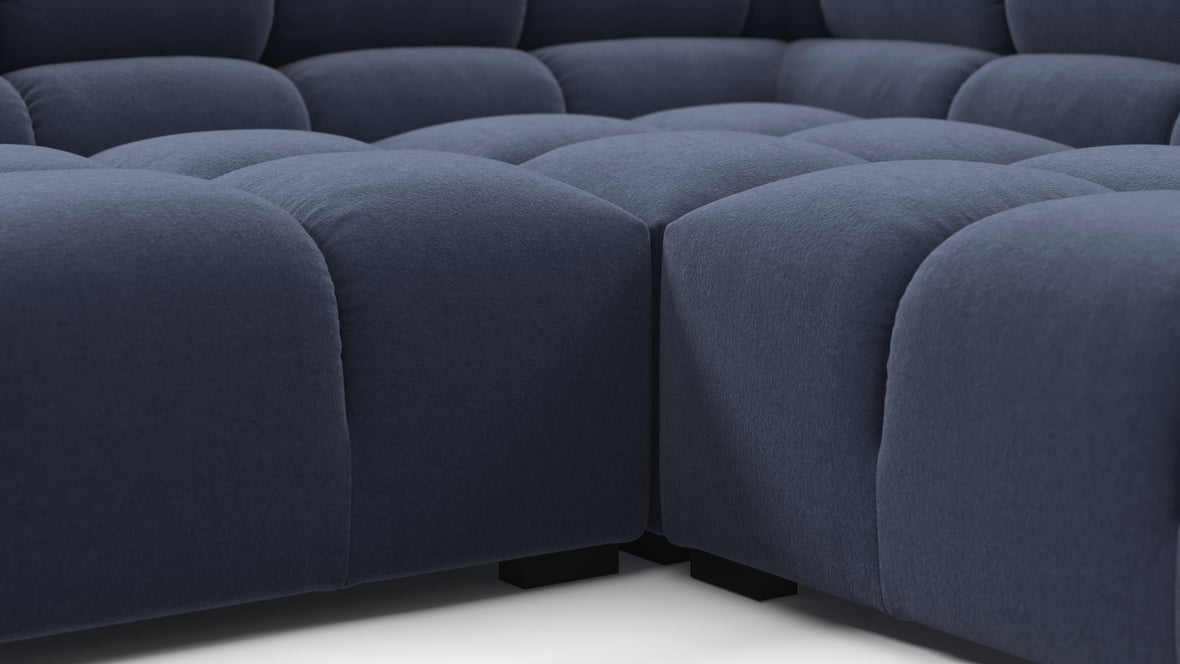 Tufty - Tufty Sectional, Large Right Corner, Royal Blue Wool