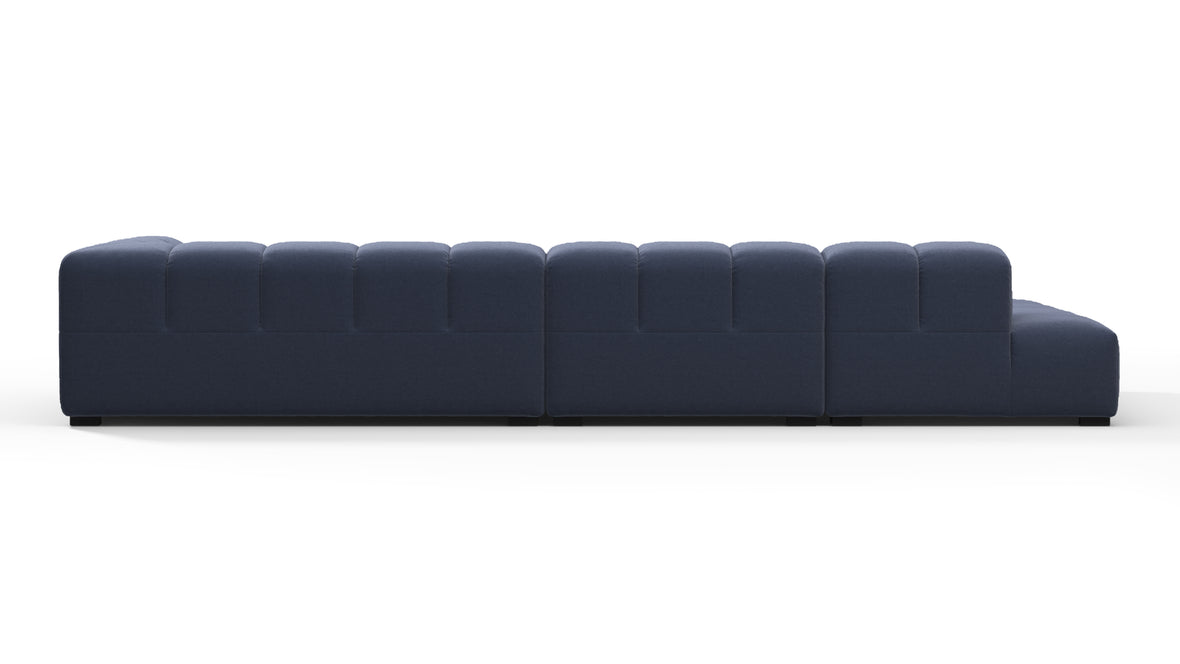 Tufty - Tufty Sectional, Large, Left Chaise, Royal Blue Wool
