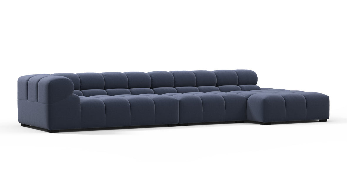 Tufty - Tufty Sectional, Large, Right Chaise, Royal Blue Wool