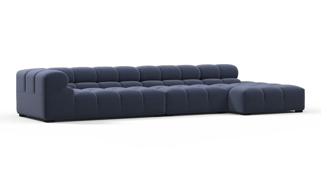 Tufty - Tufty Sectional, Large, Right Chaise, Royal Blue Wool
