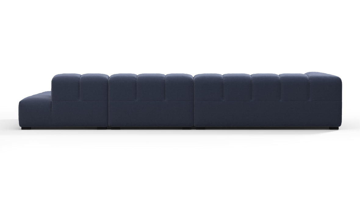 Tufty - Tufty Sectional, Large, Right Chaise, Royal Blue Wool