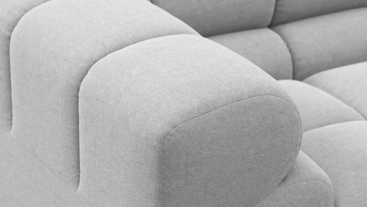 Tufty - Tufty Sectional, Right Corner, Light Gray Wool