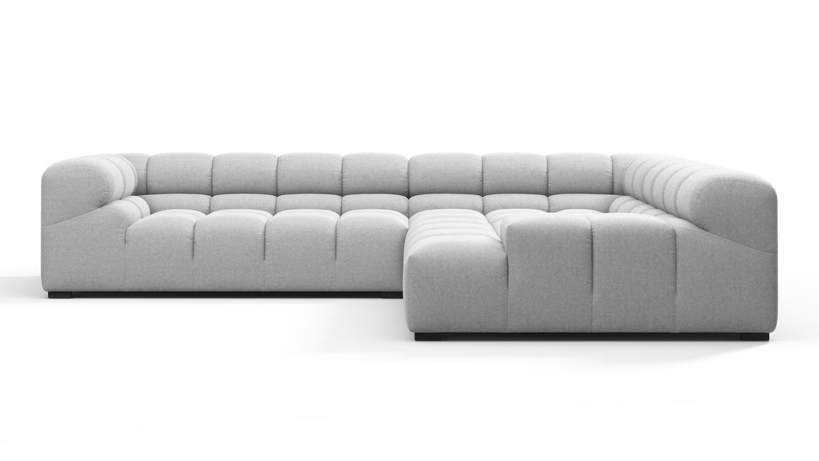 Tufty - Tufty Sectional, Right Corner, Light Gray Wool