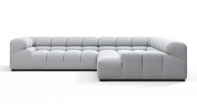 Tufty - Tufty Sectional, Right Corner, Light Gray Wool