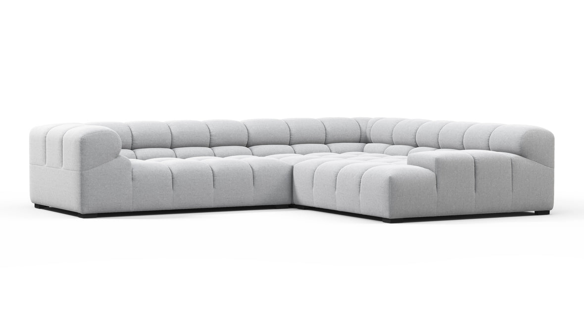 Tufty - Tufty Sectional, Right Corner, Light Gray Wool