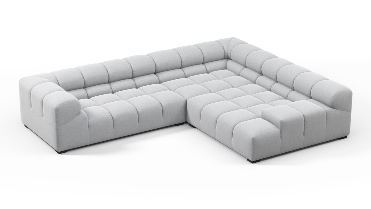 Tufty - Tufty Sectional, Right Corner, Light Gray Wool